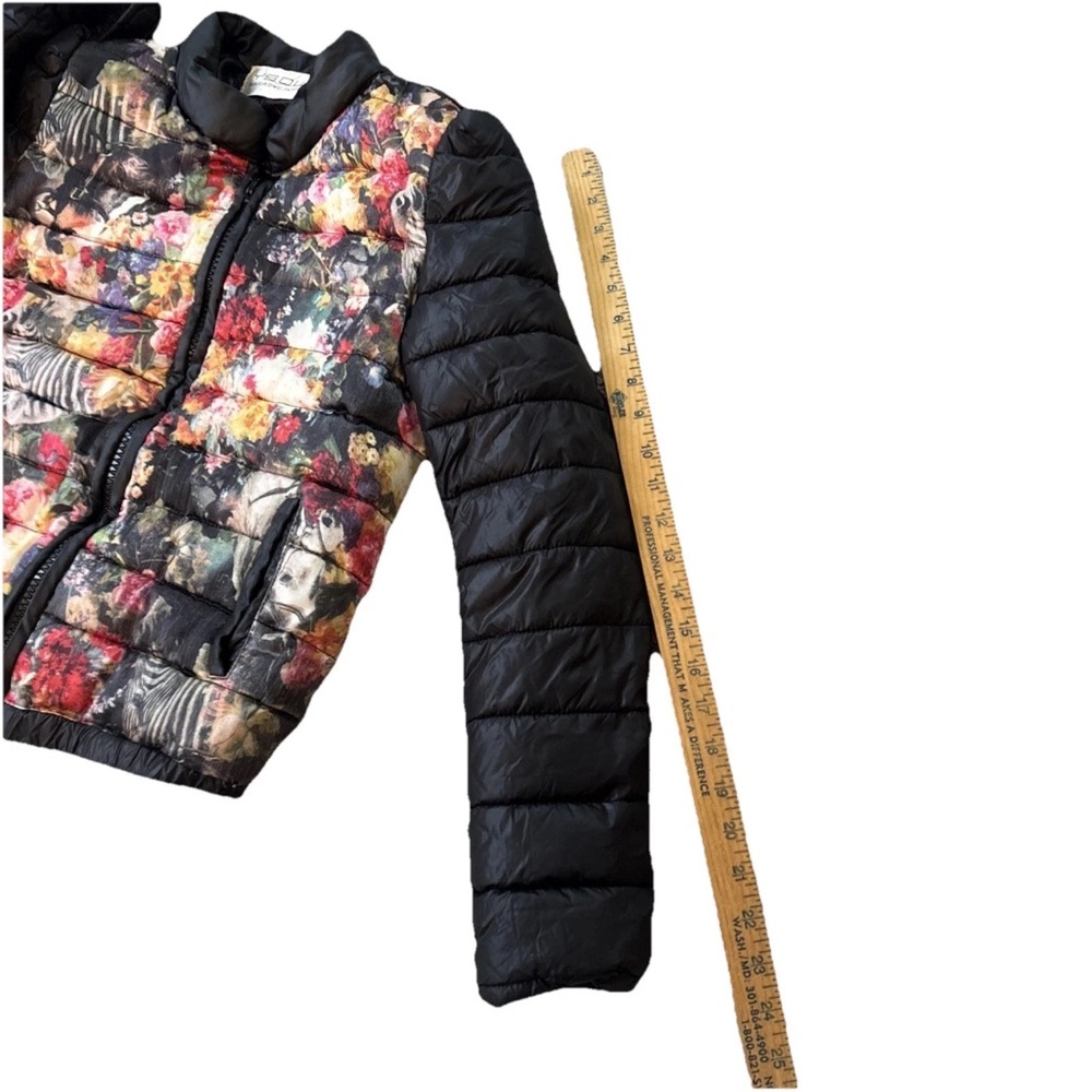 YIBUDAOWEI Fashion Couture Faux Leather streetwear Floral Puffer Coat  SZ 2P - Picture 9 of 17